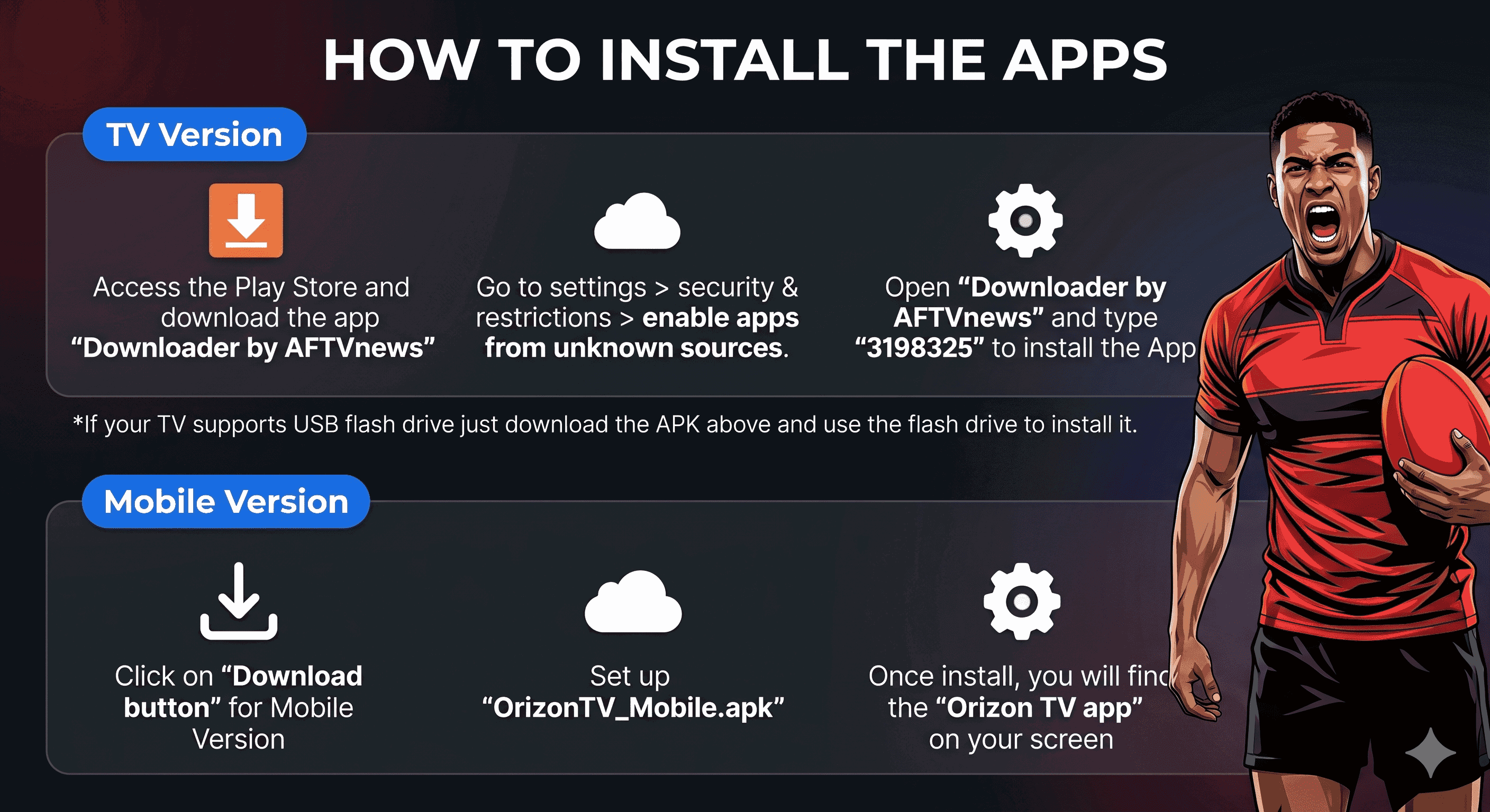 How to install Orizon TV — TV and mobile steps